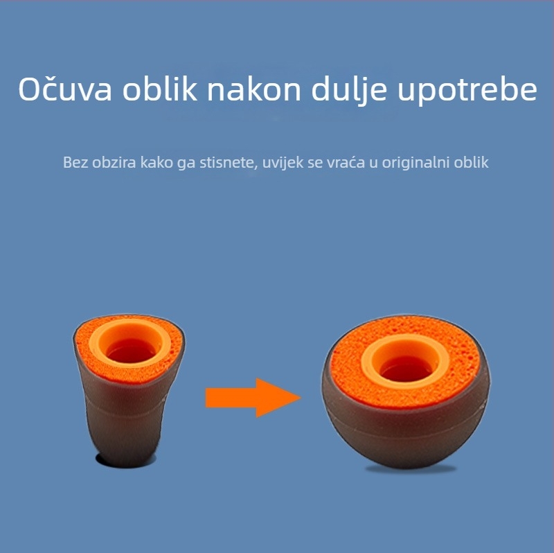 Silikonska navlaka za slušalice sa spužvastim dijelom; materijal: silikon + spužva; smanjenje buke 40%; za slušalice; serija Silicone Earphone Cover; zdjela oblik.