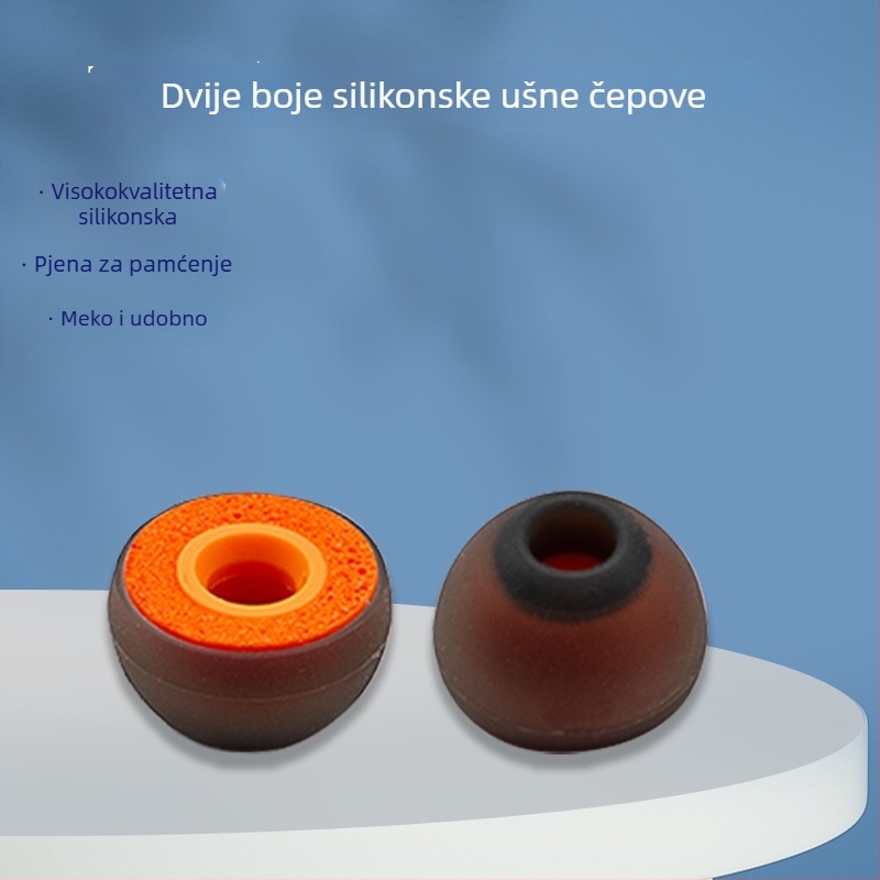 Silikonska navlaka za slušalice sa spužvastim dijelom; materijal: silikon + spužva; smanjenje buke 40%; za slušalice; serija Silicone Earphone Cover; zdjela oblik.