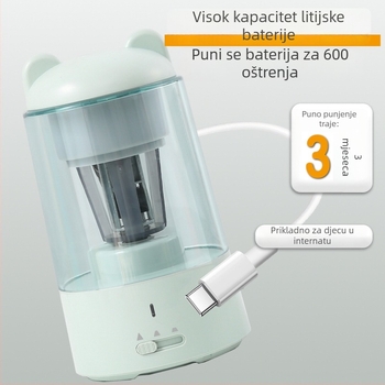 Električna potpuno automatska oštrivač za olovke JY-023 – 3 razine podešavanja, Li-ion baterija 1800 mAh, ABS materijal