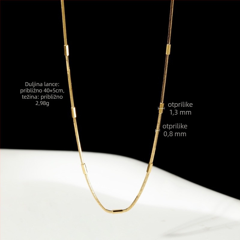 Ogrlica od srebra S925, lanac zmijskog kostiju, materijal privjeska: S925 srebro, elektroplatiranje, težina 1,36 g