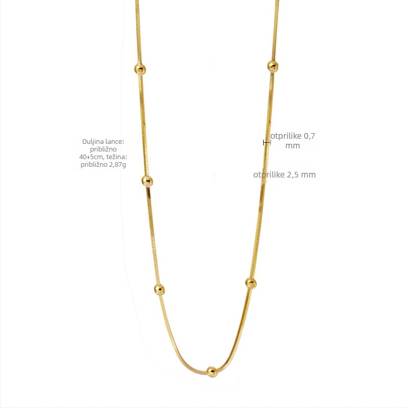 Ogrlica od srebra S925, lanac zmijskog kostiju, materijal privjeska: S925 srebro, elektroplatiranje, težina 1,36 g