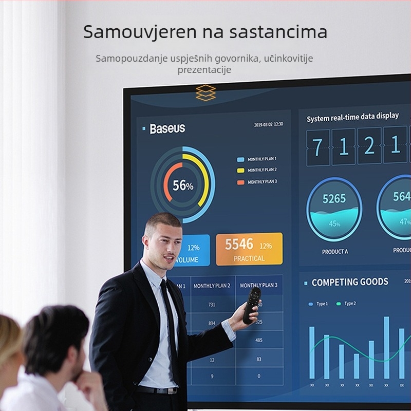 Laserska projekcijska olovka PPT – daljinski pokazivač do 30 m za uredske prezentacije, ABS kućište, marka YVYE