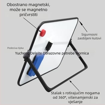 Dvostrano magnetska stolna ploča s plastičnim okvirom i metalnim panelom – Edukativni alat za djecu