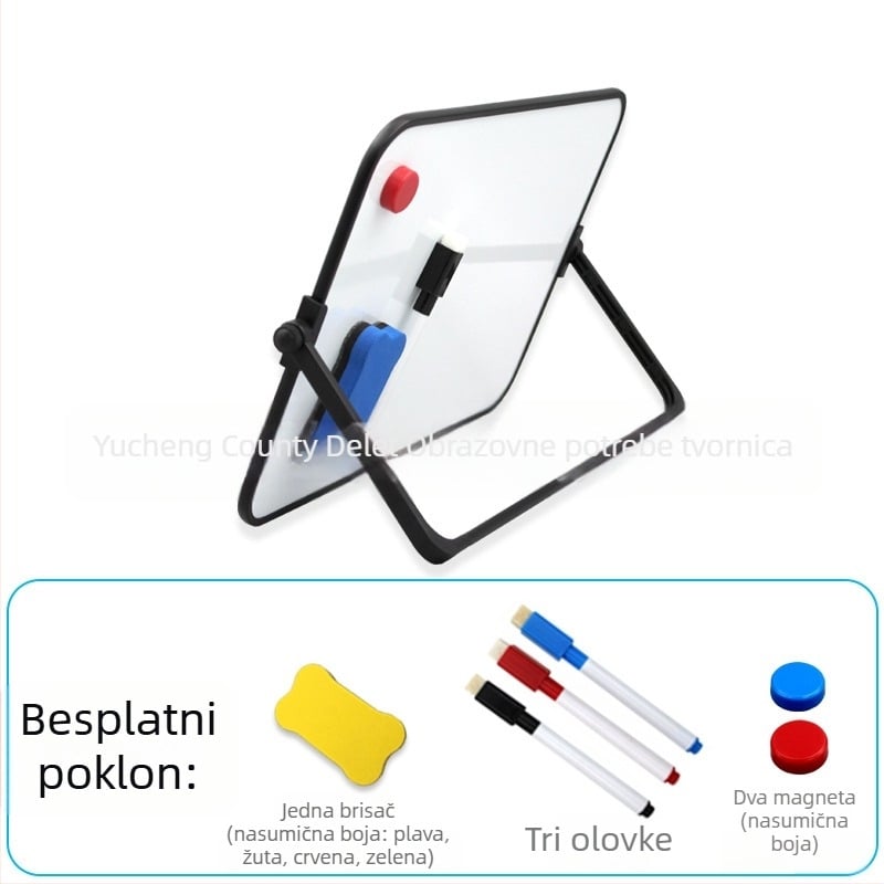 Dvostrano magnetska stolna ploča s plastičnim okvirom i metalnim panelom – Edukativni alat za djecu