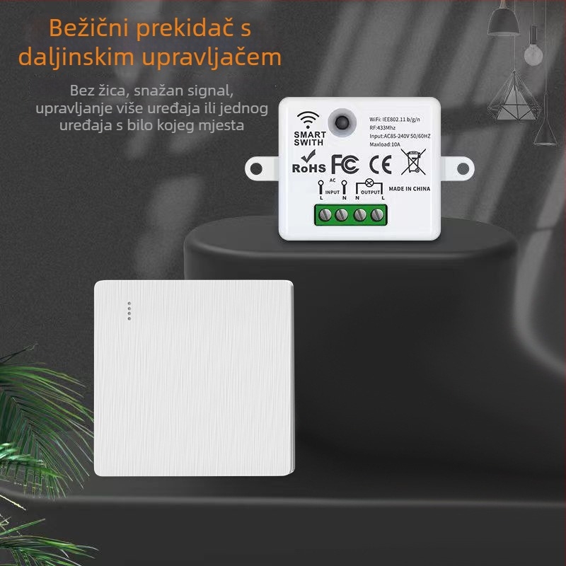 Bežični prekidač s daljinskim upravljanjem, dvostruka kontrola, bez žica, 86 panel, 220V