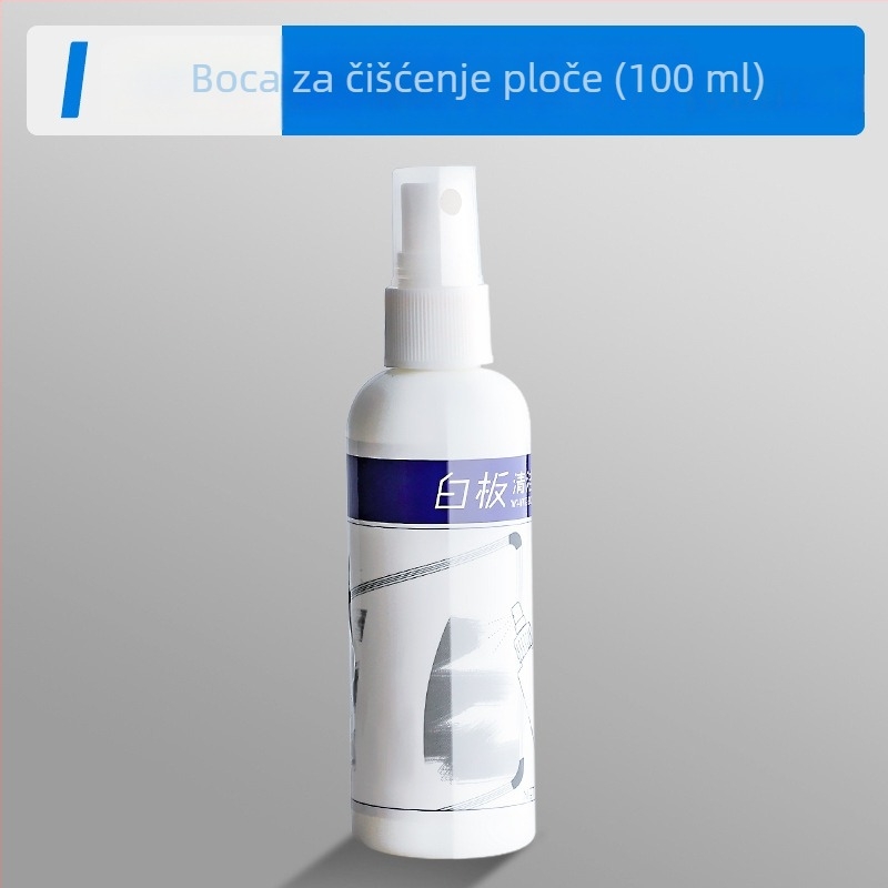 Čistač za bijelu ploču s krpom za čišćenje; uklanja mrlje markerom i briše pisanje (1 bočica)