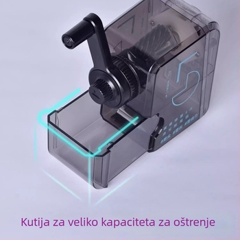 Rumonte Oštrilo olovke za skice – metalno tijelo, ručni pogon, geometrijski dizajn, za ugljen olovke