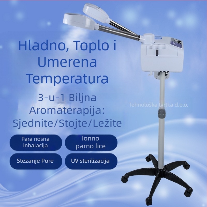 Parni uređaj za lice s dvostrukim izlazom toplog i hladnog spreja, sprej s biljnim ekstraktima, 5+ postavki, model 838