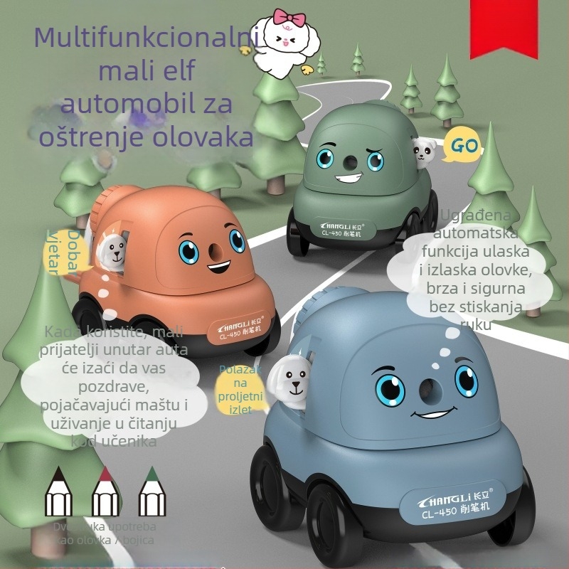Ručni višenamjenski oštrilac olovke s robotskim dizajnom, CHANGLI, modeli 450/515/402/403/404/405, plastično kućište, težina 173 g