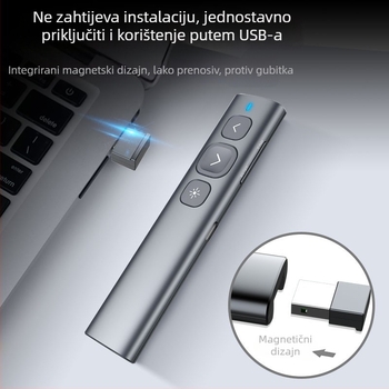 N95 PPT olovka za promjenu stranica s laserskim pokazivačem, daljinskim upravljačem, punjivom litijskom baterijom, projekcijski elektronički pokazivač