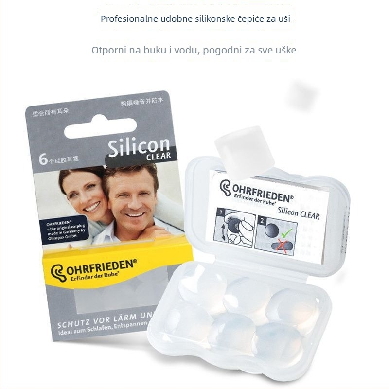 Silikonske ušne čepice, protiv buke, vodootporne, za studentski dom, za plivanje i putovanja