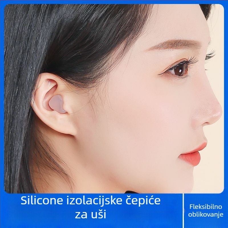 Silikonske ušne čepice, protiv buke, vodootporne, za studentski dom, za plivanje i putovanja