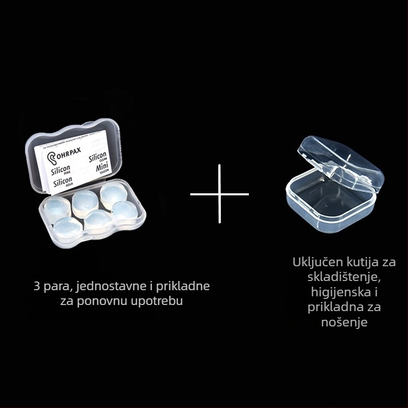 Silikonske ušne čepice, protiv buke, vodootporne, za studentski dom, za plivanje i putovanja