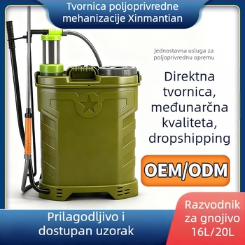 Xinmantian prskalica za poljoprivredu, ručni ruksni raspršivač s 2 mlaznicama, dimenzije 380×210×490 mm, zaštita biljaka