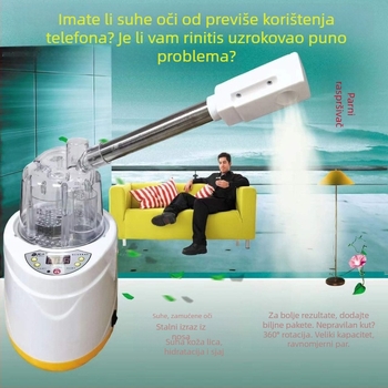 Inhalator pare za nos, lice i oči – vruća para, kućište s laser graviranjem, 5+ brzina postavke, bez baterije, izlaz pare 11–30 s