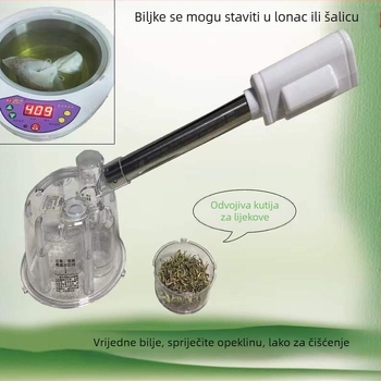 Inhalator pare za nos, lice i oči – vruća para, kućište s laser graviranjem, 5+ brzina postavke, bez baterije, izlaz pare 11–30 s