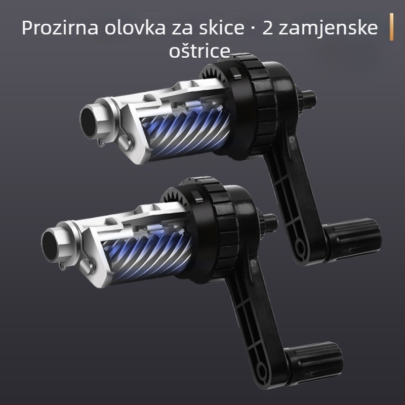 Olovka oštrač — ručni, ABS, duljina oštrice 2,1 cm, kut oštrice 60°, geometrijski oblik