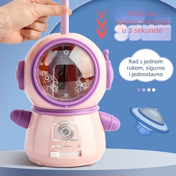 Električni oštrivač olovaka za djecu, dvostruko napajanje, model DD-8611, plastika, dizajn s motivom životinje, 160 g