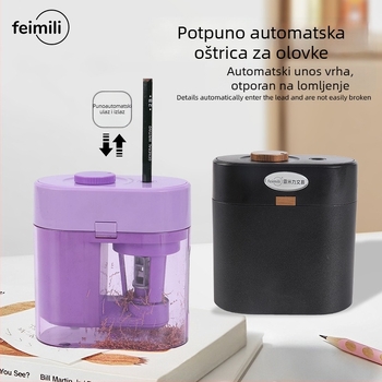 Potpuno automatska električna oštrivač olovaka, s punjivom litijskom baterijom, model Fml00013, plastično kućište, 520 g