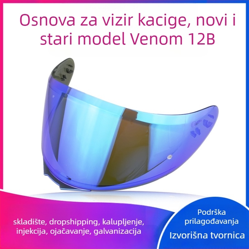 Leća kacige V12b za kacigu s punim licem – UV zaštita, zaštita od sunca i kiše; PC materijal