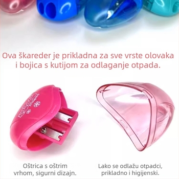 Maped oštrač za olovke s dvije rupe, ručni pogon, plastično kućište, geometrijski dizajn