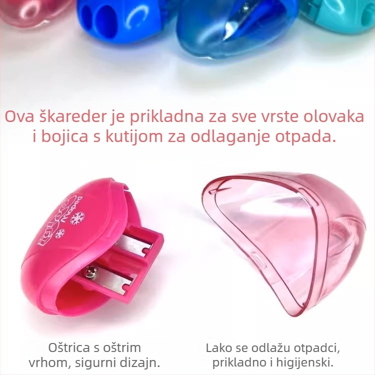 Maped oštrač za olovke s dvije rupe, ručni pogon, plastično kućište, geometrijski dizajn