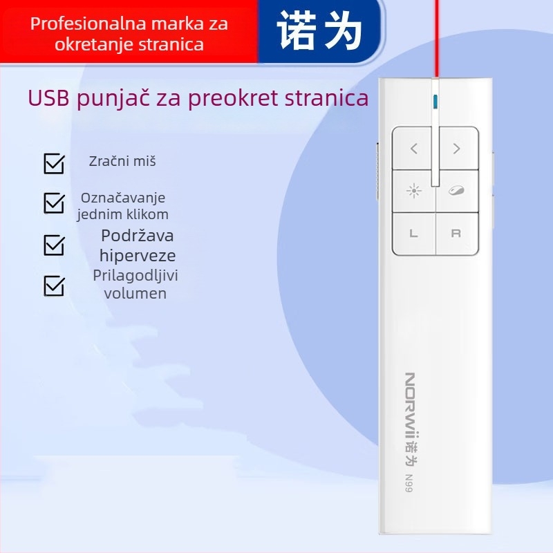 USB olovka za prelaženje stranica s bežičnim prezentatorom i zračnim mišem – prelaženje stranica, cijeli zaslon, hiperveze