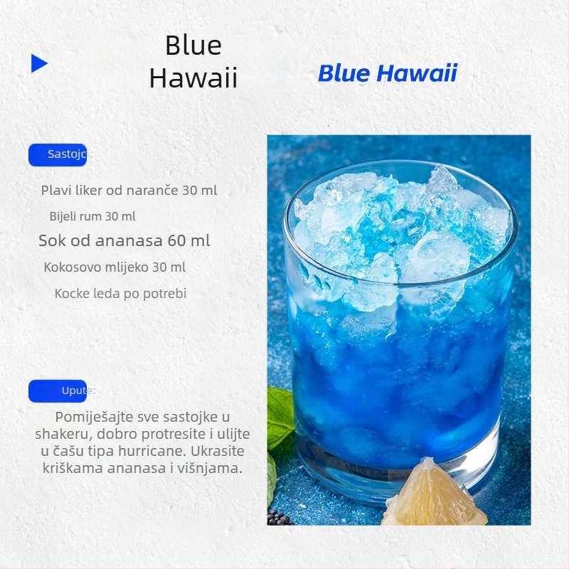 Liker s okusom plavog narančastog okusa, 700 ml za koktele
