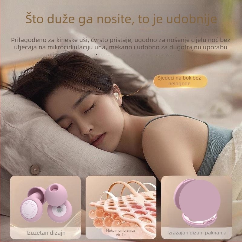 Ušni čepići za spavanje, silikon, 48% smanjenje buke, EN352-2, za spavanje i rad