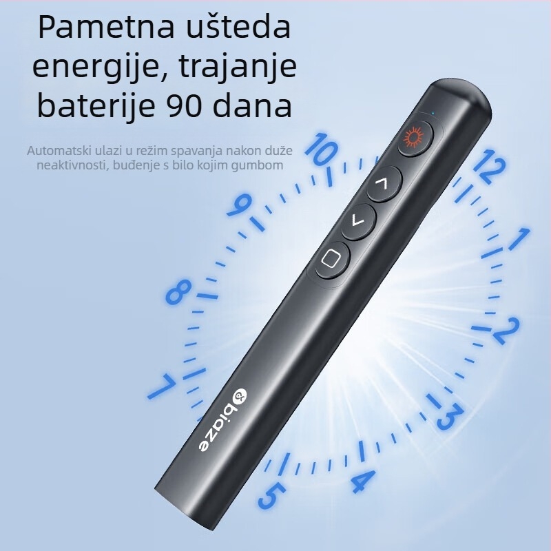 Bias 360° pero za prebacivanje stranica za nastavnike, višenamjenska PPT projekcija s laserom, ABS materijal; Tip: pero za prebacivanje stranica; Specifikacije: Drugo; Bez logotipa