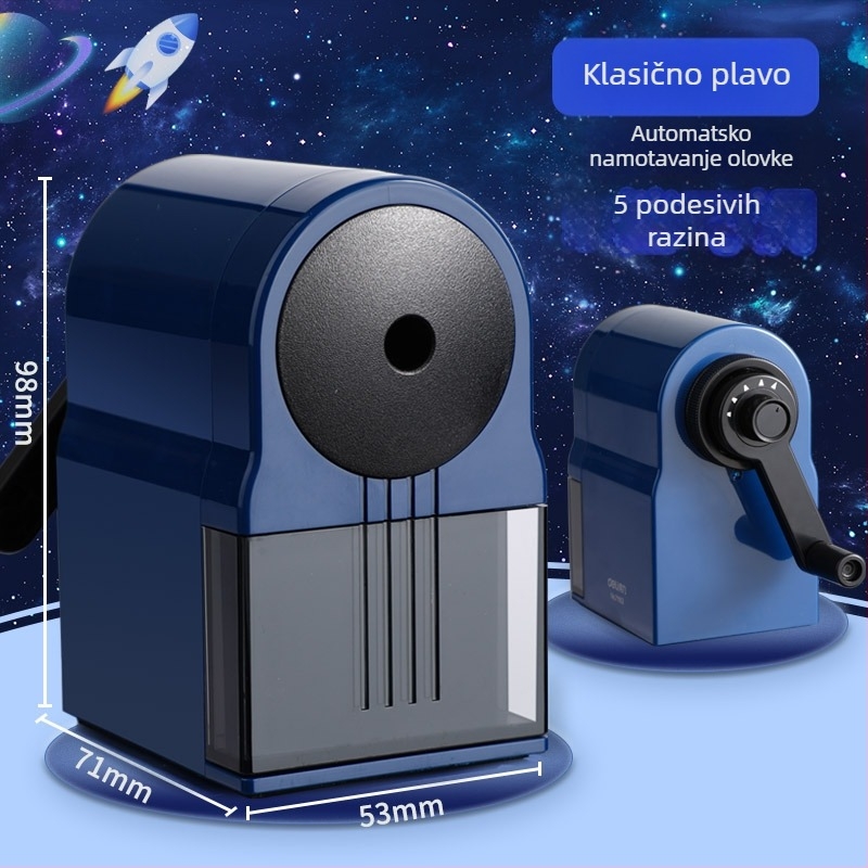 Deli VB161 Ručno oštrilo za olovke za skice – metalno kućište, geometrijski dizajn