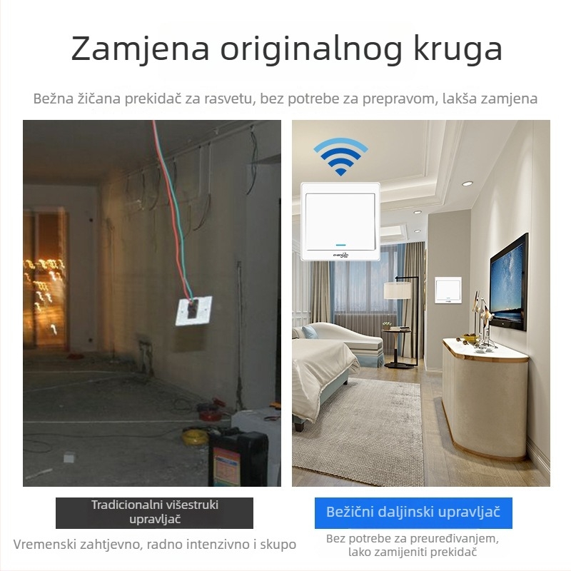 Bežični daljinski prekidač za kućno osvjetljenje 220V, tip: jednostruki daljinski prekidač, model: Remote control switch