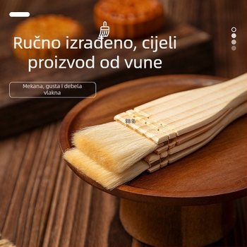 Četka s drvenom drški za pečenje i roštilj, mala vlakna ne otpadaju, mala uljna četkica, četka za jaje premaz Mooncake