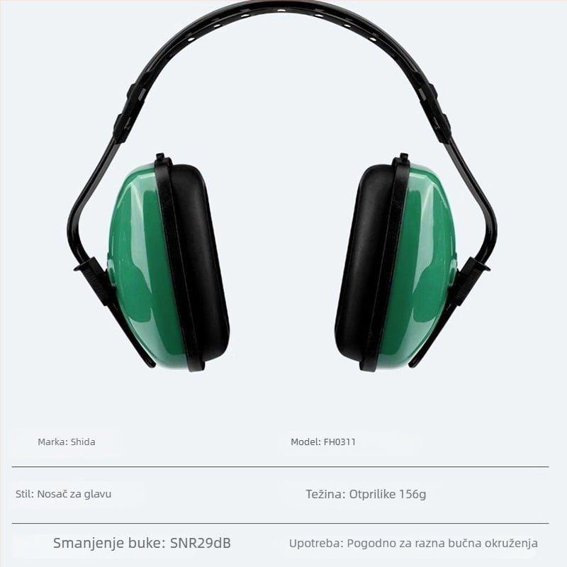 Naglavne ušne zaštitne slušalice industrijskog stupnja, zvučna izolacija i smanjenje buke, podstavljena zvučno izolirajućom pjenom, za tvorničko okruženje