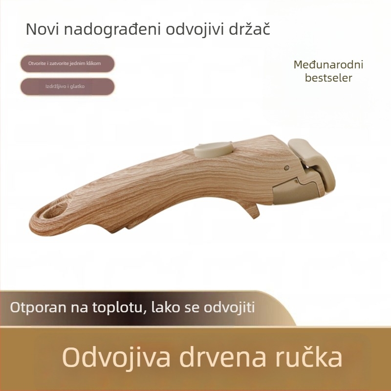 Skinuta drška od drveta za lonce i wok – univerzalna, mogućnost tiskanja logotipa