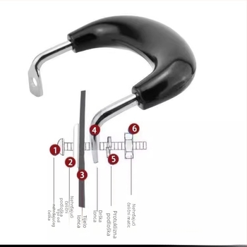 Drška za tavu, drvena, otporna na visoke temperature, zaštita od opeklina, s dvostrukim otvorima za tava od lijevanog željeza