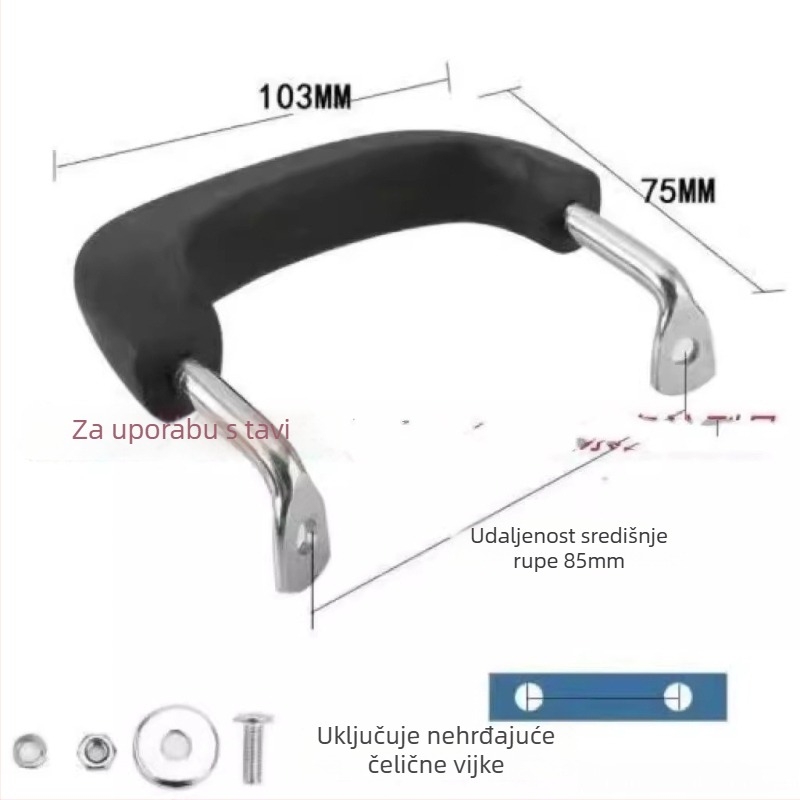 Drška za tavu, drvena, otporna na visoke temperature, zaštita od opeklina, s dvostrukim otvorima za tava od lijevanog željeza