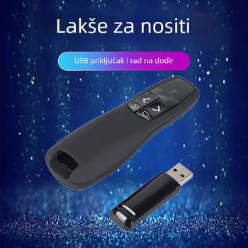 2.4G pero za prebacivanje stranica s laserskim pokazivačem za PPT prezentacije, podučavanje i govore — Marka Tencenta, laserska udaljenost 50 m, valna duljina 5 nm, AAA baterija