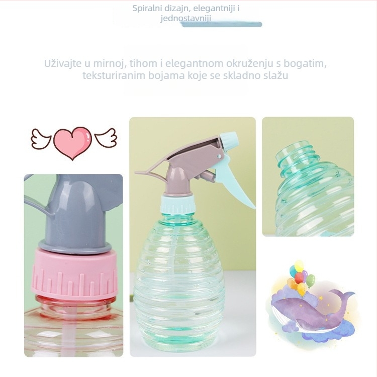 Plastična zalijevka s raspršivačem, 500 ml, prijenosna, za kućni vrt
