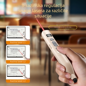 Q302 pen za prelistavanje stranica s izvlačnim pokazivačem i laserskim pokazivačem — multifunkcionalni prezentator za PPT i multimediju