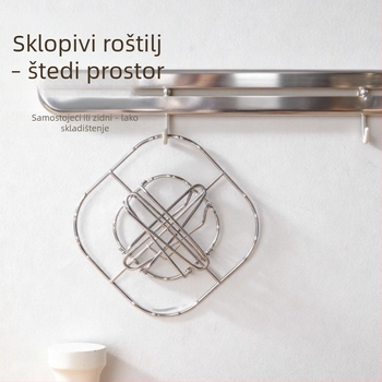 Vertikalni nehrđajući čelični stalak za ražnjiće za fritezu s zrakom – bez okretanja, otporan na visoke temperature, jednostavan za čišćenje