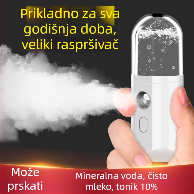 Ručni prijenosni nano raspršivač za lice, punjiv, vrijeme magle preko 180 s, 3. stupanj