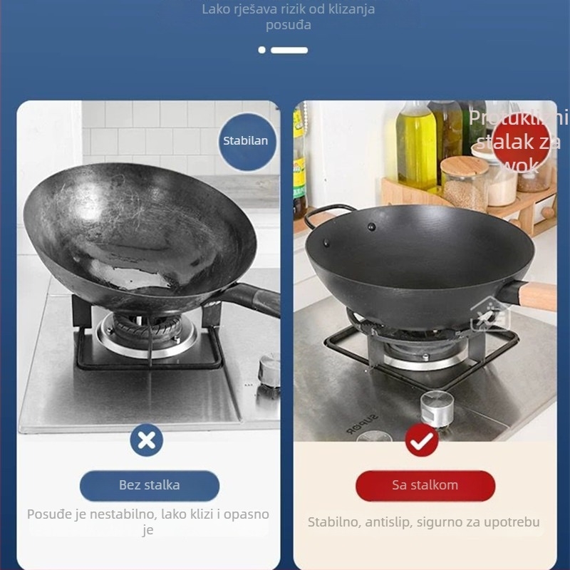 Držač plinskog štednjaka i stalak za posude od lijevanog željeza, protuklizna površina, univerzalno, model TY-608, ugrađena montaža