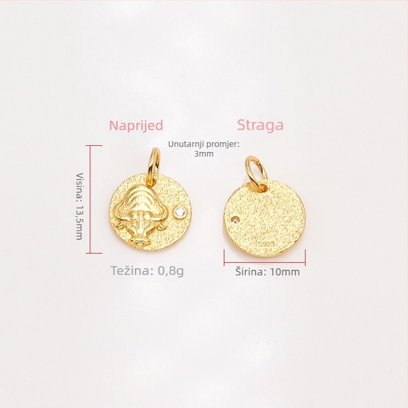 DIY dodaci za narukvicu – 925 srebra, elektroplate, kružni privjesak zodijaka