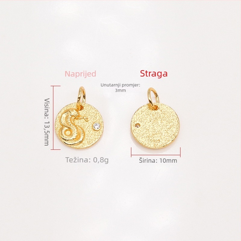 DIY dodaci za narukvicu – 925 srebra, elektroplate, kružni privjesak zodijaka