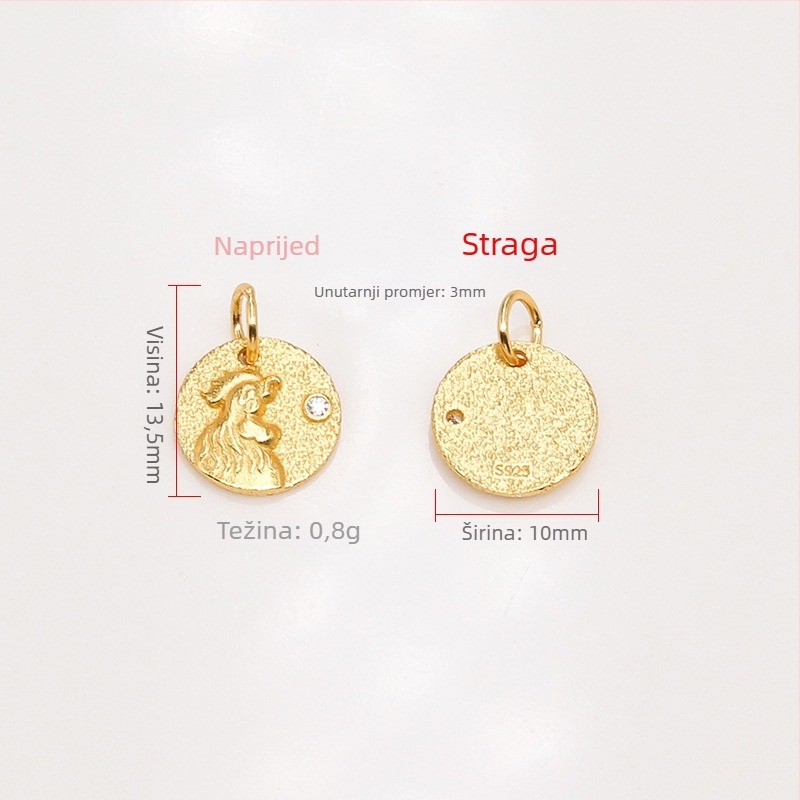 DIY dodaci za narukvicu – 925 srebra, elektroplate, kružni privjesak zodijaka