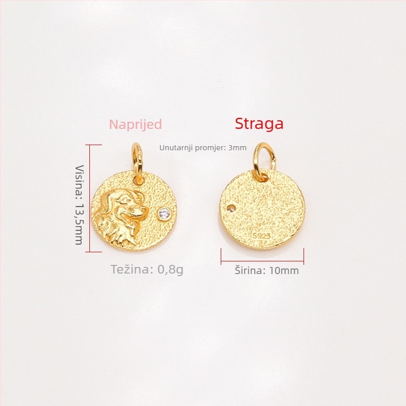 DIY dodaci za narukvicu – 925 srebra, elektroplate, kružni privjesak zodijaka