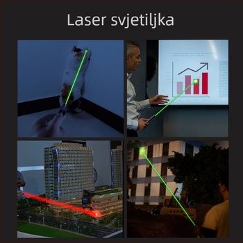 Smiling Shark Dvojnofunkcijsko ručno lasersko LED svjetiljka s indikatorom, punjiva, aluminijsko tijelo, LED, domet 100–200 m