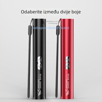 Smiling Shark Dvojnofunkcijsko ručno lasersko LED svjetiljka s indikatorom, punjiva, aluminijsko tijelo, LED, domet 100–200 m