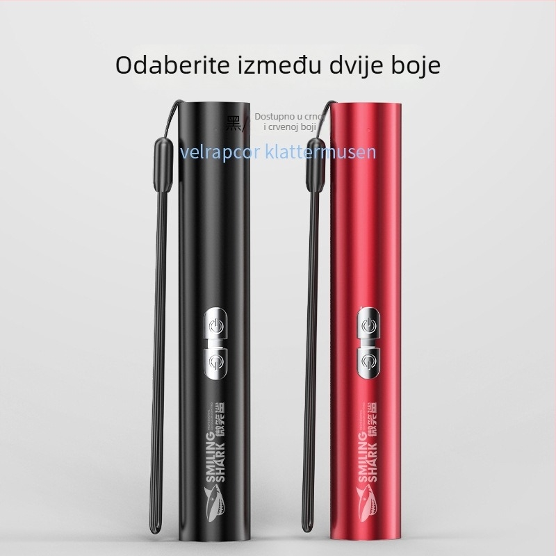 Smiling Shark Dvojnofunkcijsko ručno lasersko LED svjetiljka s indikatorom, punjiva, aluminijsko tijelo, LED, domet 100–200 m